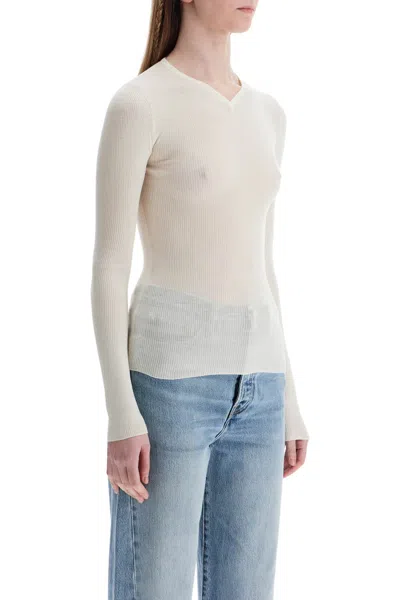 Khaite Leta Cashmere Crewneck Sweater In Glaze