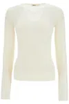 Khaite Tania Ribbed-knit Wool-blend Top