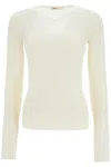 Khaite Tania Ribbed-knit Wool-blend Top In Glaze