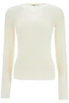 Khaite Tania Ribbed-knit Wool-blend Top