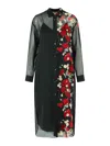 Khaite Gloria Long Sleeve Silk Chiffon Shirtdress In Black