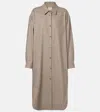 Khaite Gloria Wool And Cashmere Shirt Dress In Gray