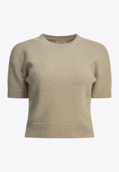 Khaite Golden Cashmere Knit Top In Neutral