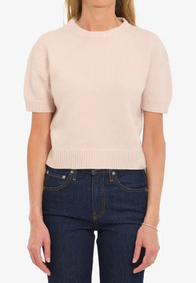 Khaite Golden Cashmere Knit Top In Pink