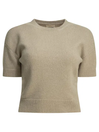 Khaite Golden Cashmere Knit Top In Neutral