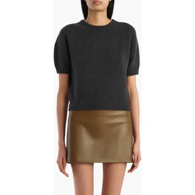 Khaite Golden Short Sleeve Cashmere Sweater In Gray