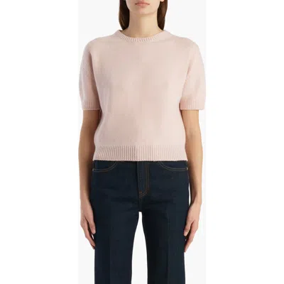 Khaite Golden Short Sleeve Cashmere Sweater In Pink