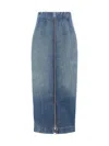 Khaite Ruly Zip-front Midi Denim Skirt