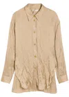 Khaite Goya Creased Woven Shirt In Animal Print