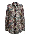 Khaite Goya Floral Silk Chiffon Button-down Top In Multi