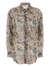 Khaite Goya Floral Silk Chiffon Button-down Top In Multi