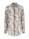 Khaite Goya Floral Silk Chiffon Button-down Top In Multi