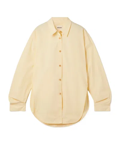 Khaite Goya Cotton-poplin Shirt In Yellow