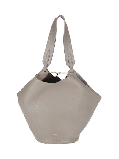 Khaite Granite Leather Handbag In Gray