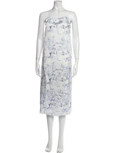 Pre-owned Khaite Graphic Print Long Dress In Multicolor