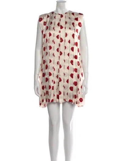 Pre-owned Khaite Graphic Print Mini Dress In Neutral