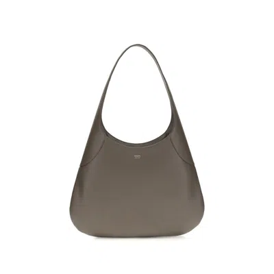 Khaite Gray Calf Leather Bos Taurus Handbag In Brown
