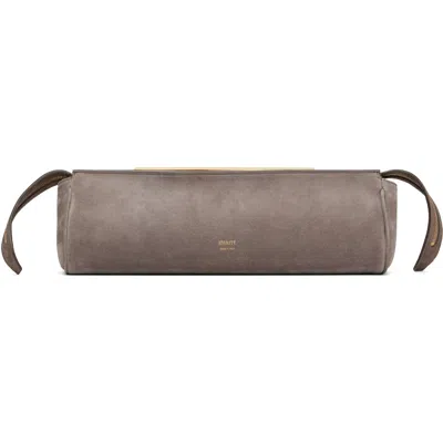Khaite Gray Calf Suede Donna Evening Clutch In 647 Morning Dove