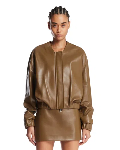 Khaite Green Cordan Leather Jacket In Green Verde   #009640