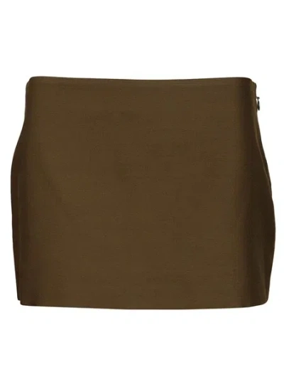 Khaite Green Jett Miniskirt In Brown