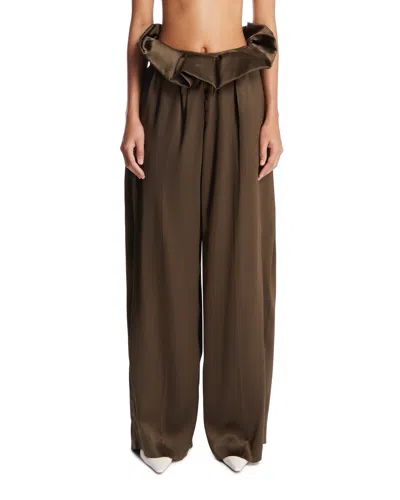 Khaite Green Kira Silk Trousers In Green Verde   #009640
