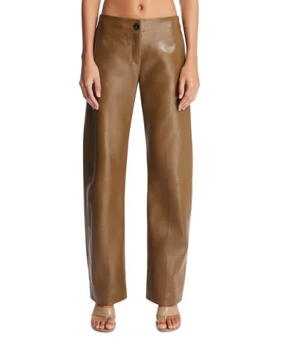 Khaite Green Mita Leather Trousers In Green Verde   #009640