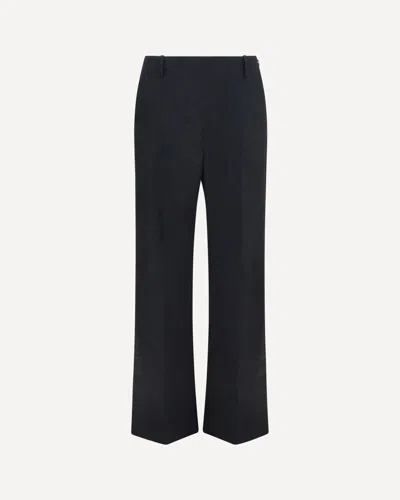 Khaite Grenare Virgin Wool Straight-leg Pants In Black