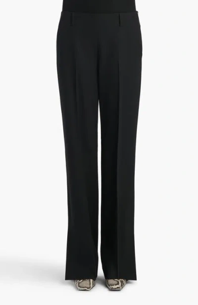 Khaite Grenare Split Hem Virgin Wool Pants In Black
