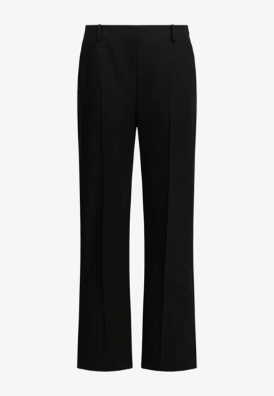 Khaite Grenare Tailored Pants In Wool In Black