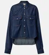 Khaite Grenon Asymmetric Denim Shirt In Blue
