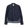 Khaite Neutrals Grenon Cropped Denim Cotton Shirt In Blue