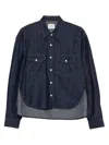 Khaite Neutrals Grenon Cropped Denim Cotton Shirt In Blue