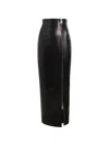 Khaite Gres Skirt In Black Leather In Black