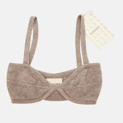 Pre-owned Khaite Grey Eda Knitted Cashmere Bralette Top Xs