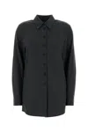 Khaite Grey Wool Blend Auryn Shirt In Black