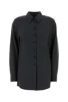 Khaite Grey Wool Blend Auryn Shirt In Gray