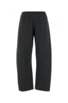 Khaite Grey Wool Blend Wide-leg Clover Pant In Black