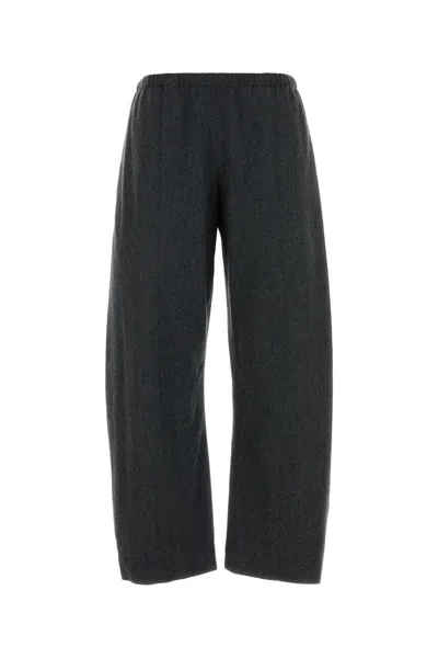 KHAITE GREY WOOL BLEND WIDE-LEG CLOVER PANT