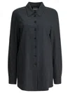 Khaite Grey Wool Cashmere Shirt In Black