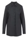 Khaite Auryn Lightweight Wool And Cashmere Shirt In Gray