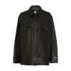 Khaite Grizzo Leather Jacket In Black