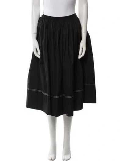 Pre-owned Khaite Grosgrain Trim Knee-length Skirt In Black