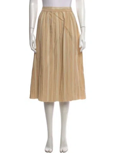 Pre-owned Khaite Grosgrain Trim Midi Length Skirt In Neutral