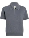 Khaite Gulliame Zip-up Knit Wool-blend Polo Top In Grey
