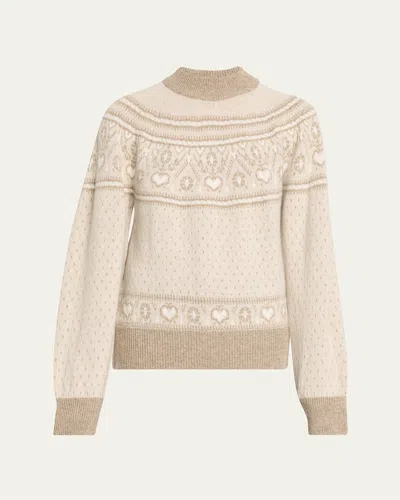 Khaite Guy Cashmere Fair Isle Sweater In Brown
