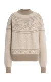 Khaite Guy Fair Isle Cashmere Sweater In Brown