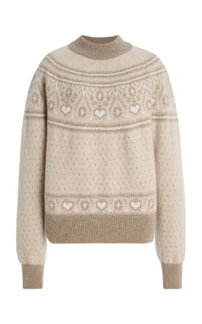 Khaite Guy Fair Isle Cashmere Sweater In Brown