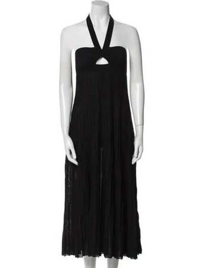 Pre-owned Khaite Halterneck Long Dress In Black