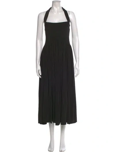 Pre-owned Khaite Halterneck Long Dress In Black