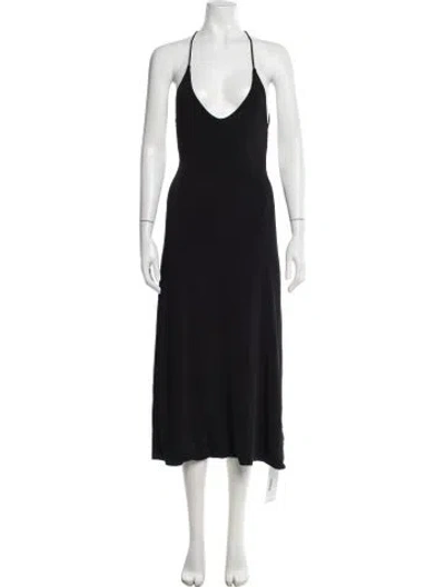 Pre-owned Khaite Halterneck Midi Length Dress In Black